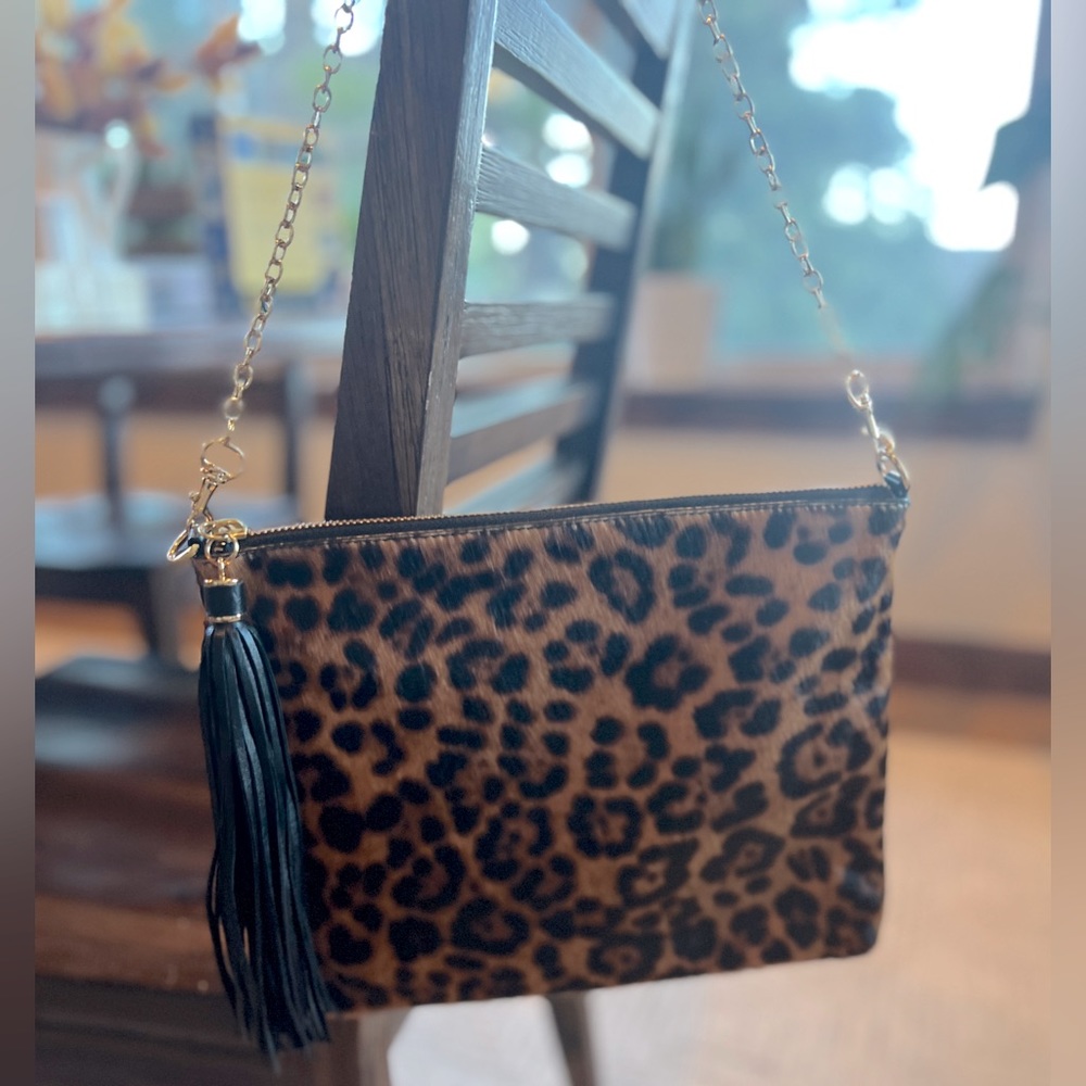 Chico’s Leopard Tassel Shoulder Bag